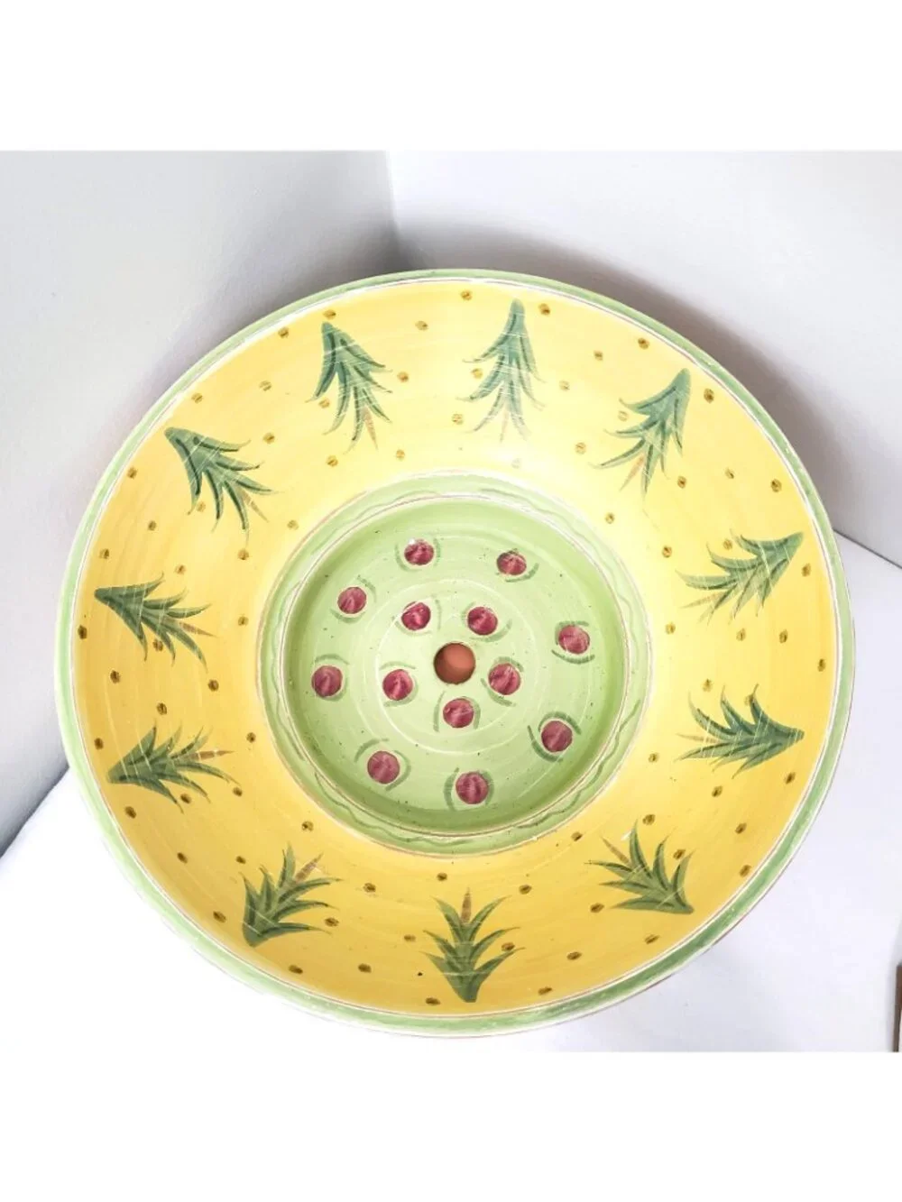 Southern Living Christmas In Province Terra Cotta Bowl and Saucer Planter Signed